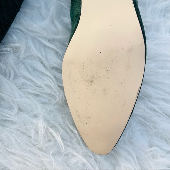 Connie Vintage Olive Green Suede Almond Toe Low Heel Pump - Picture 15 of 16